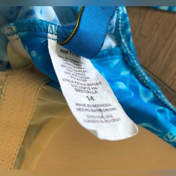 MAXINE OF HOLLYWOOD ONE PIECE FLORAL FRONT RUCHED SWIMSUIT IN SIZE 14 - Picture 9 of 11